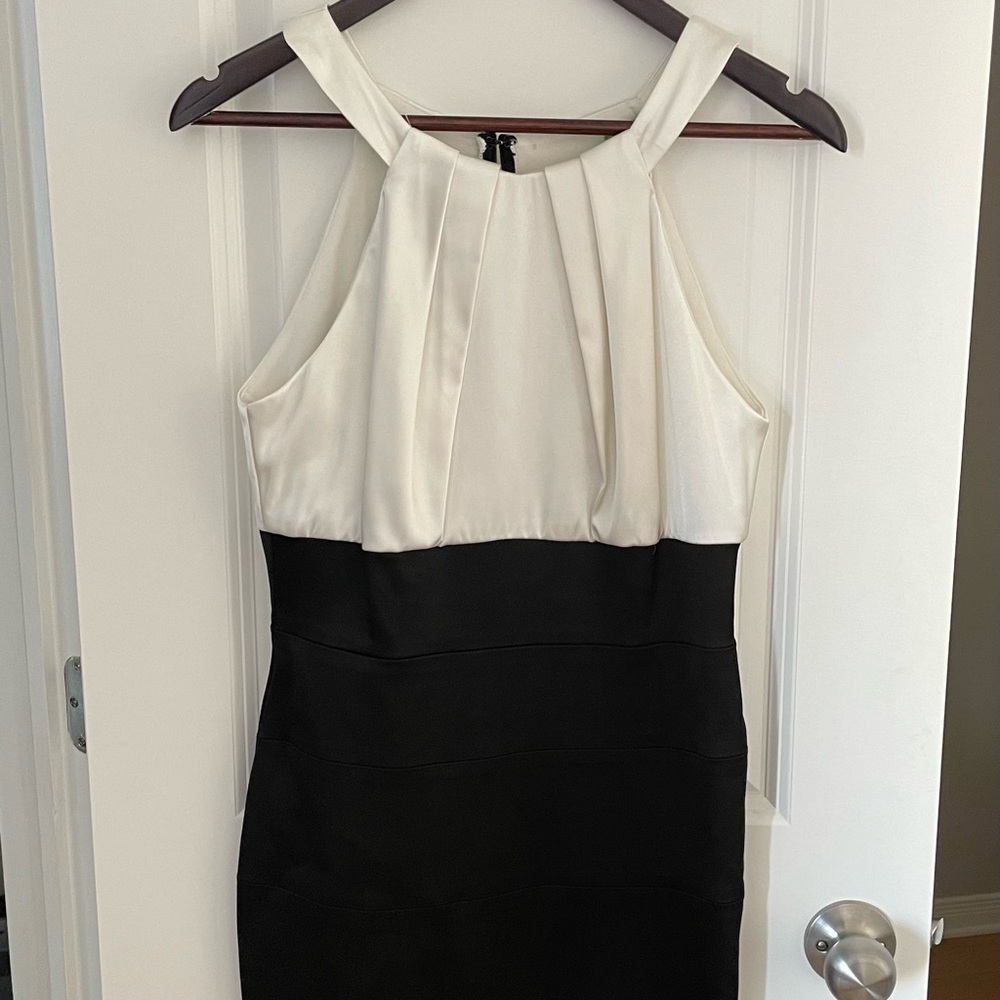 Melanie Lyne white and black bodycon dress